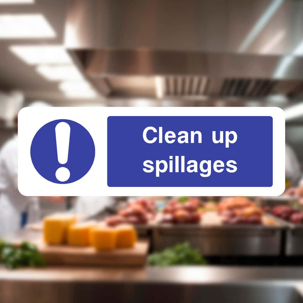 Group Clean Up Sign Clean Up Spillages Safety Sign