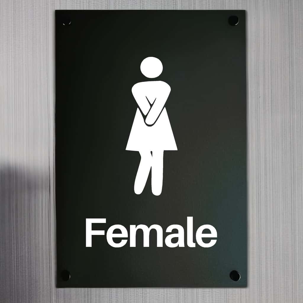 Comic Female Sign | Stylish Toilet Door Sign