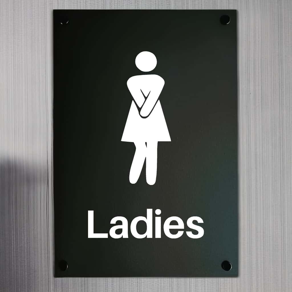 Ladies Toilet Sign Black