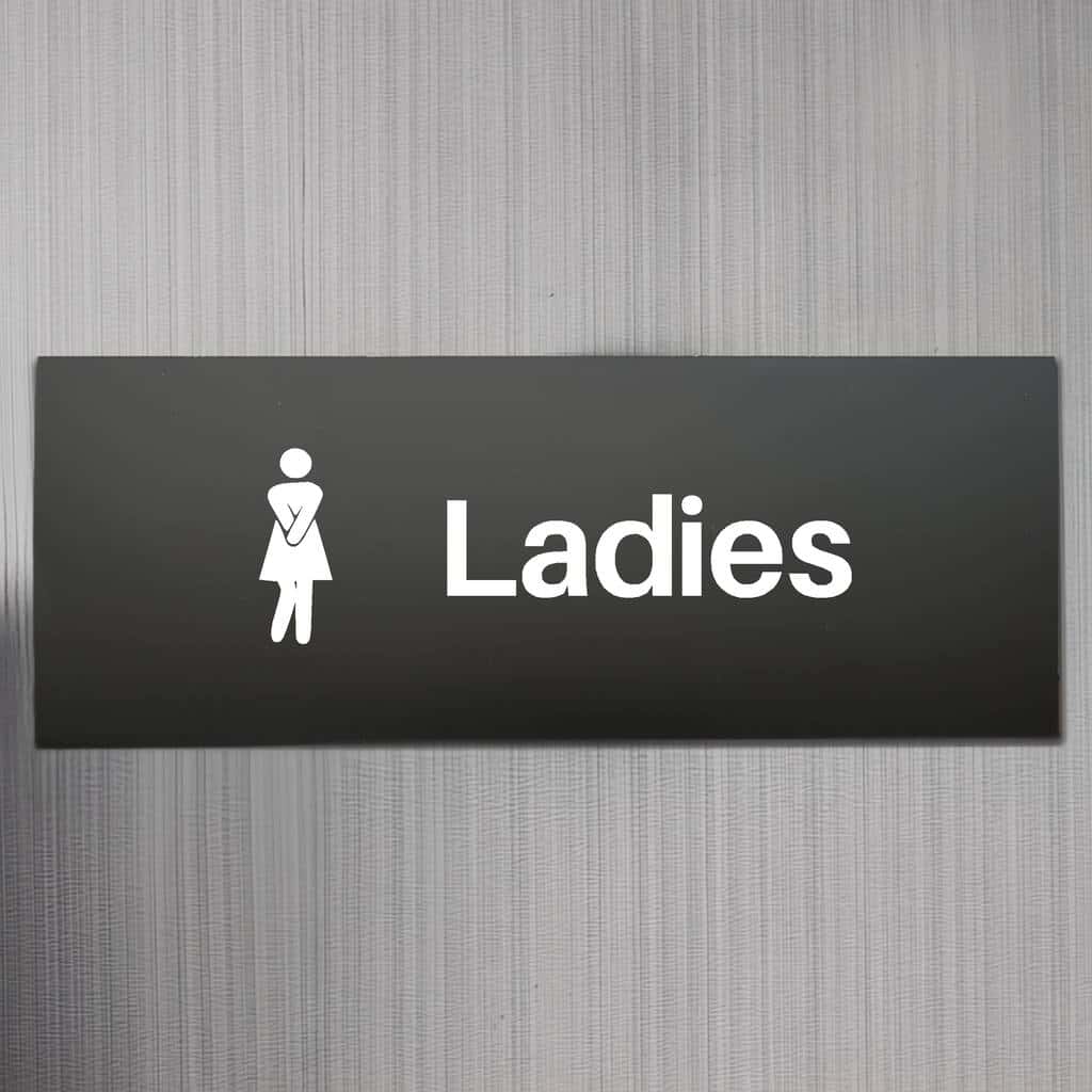 Comic Ladies Toilet Sign – Midnight Black