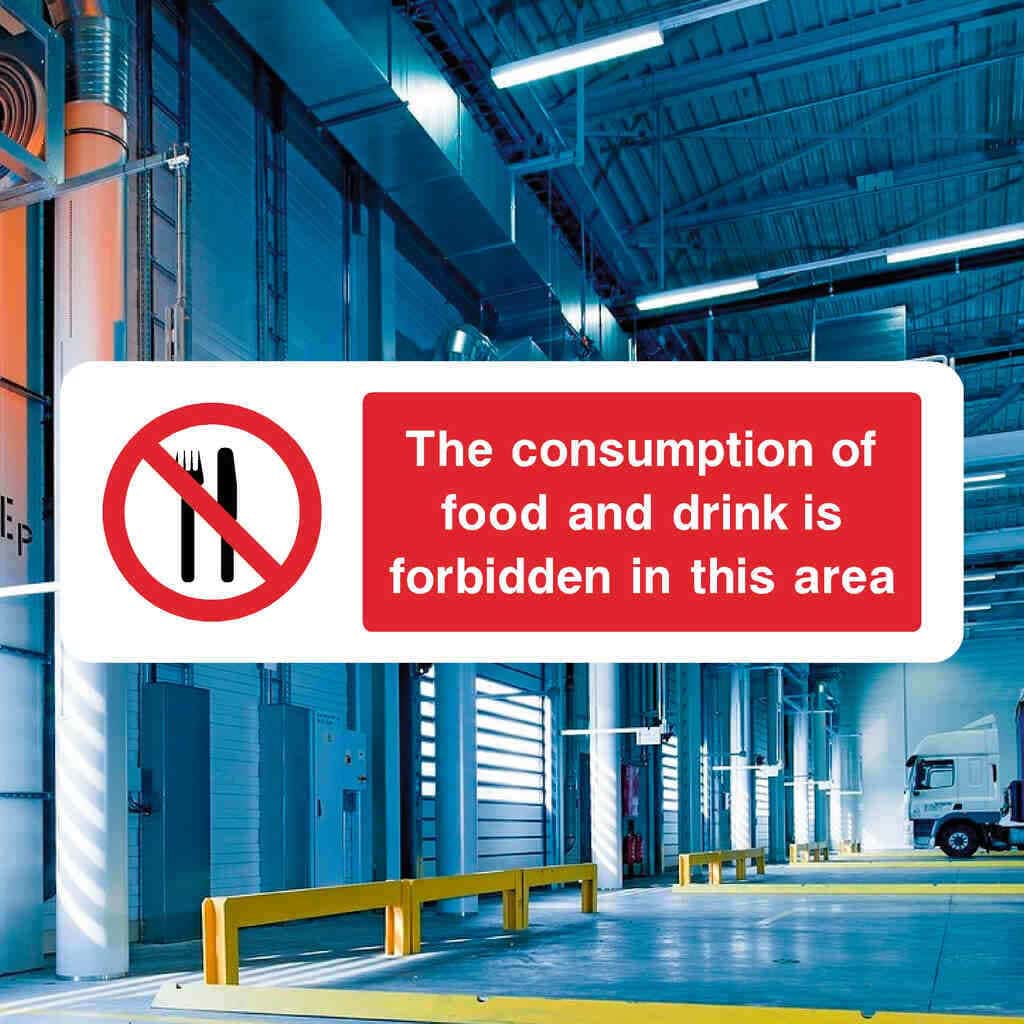 Consumption Of Food Drink Forbidden Sign - The Sign Shed