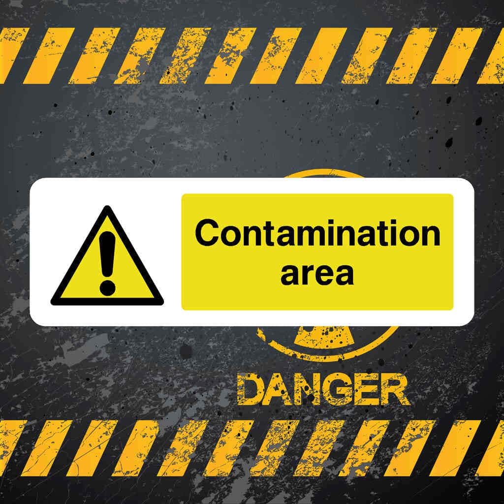 Potential Contaminated Sign Contamination Warning Sign | Hazard Area Safety