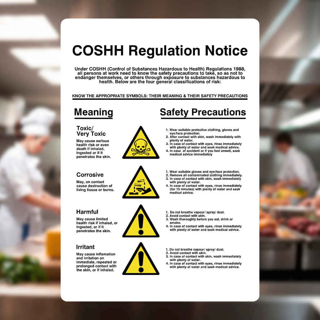 COSHH Notice Safety Sign | HSE Compliant
