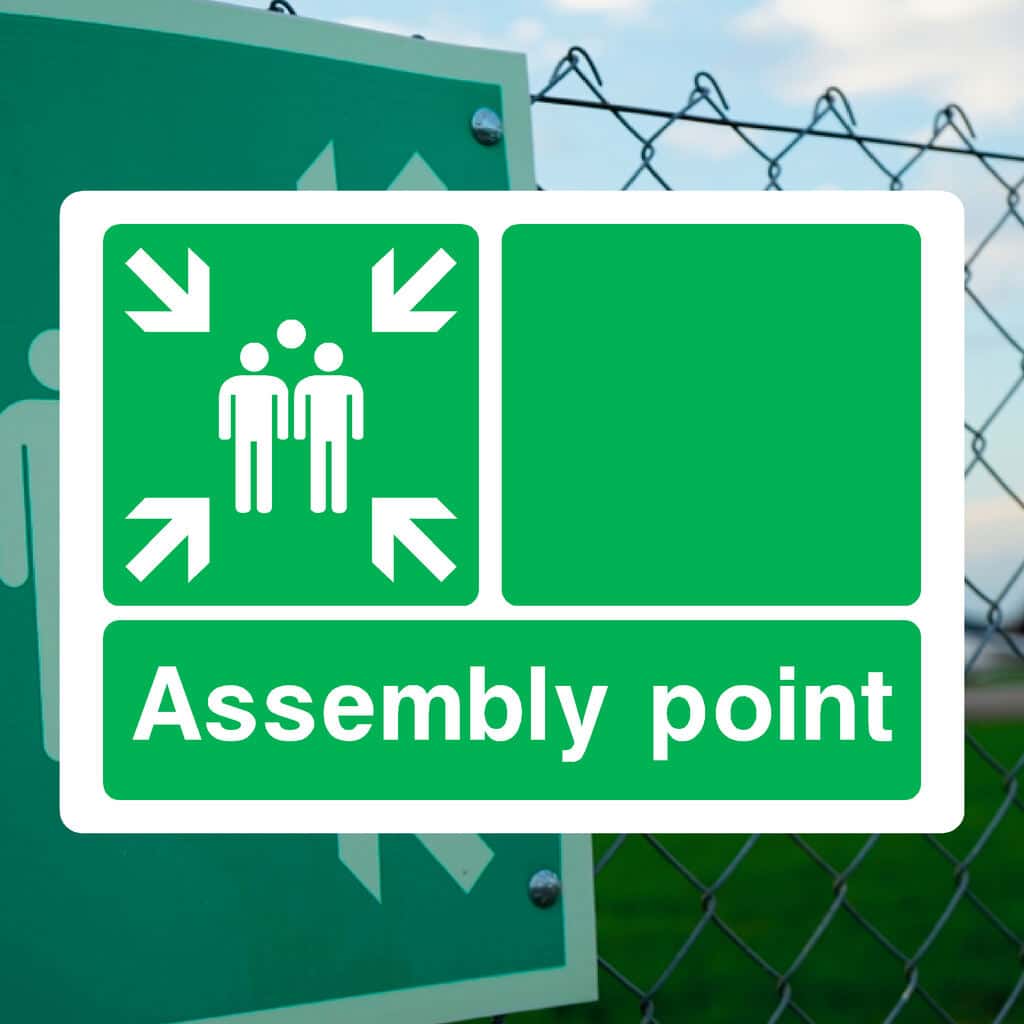 Custom Assembly Point Sign landscape | Personalised Signs