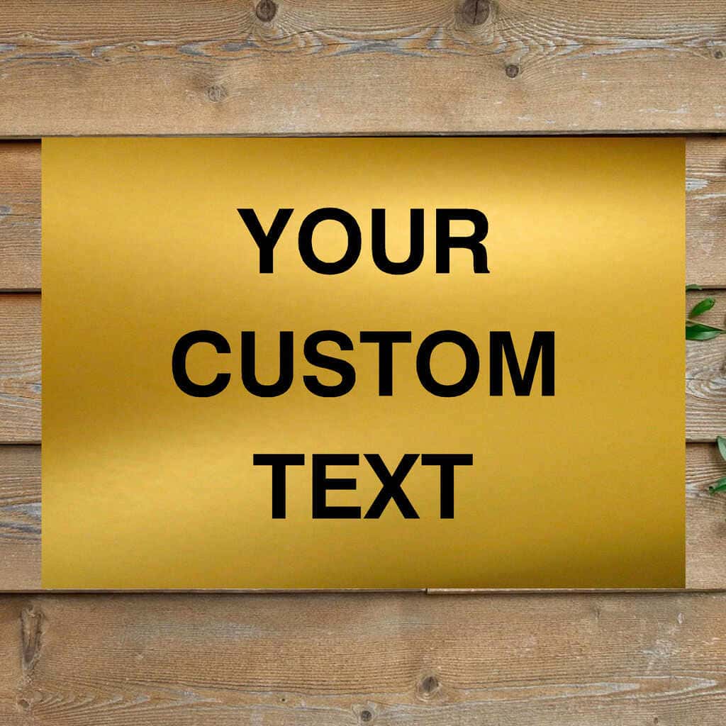Custom Brushed Gold Sign | Personalised Signs