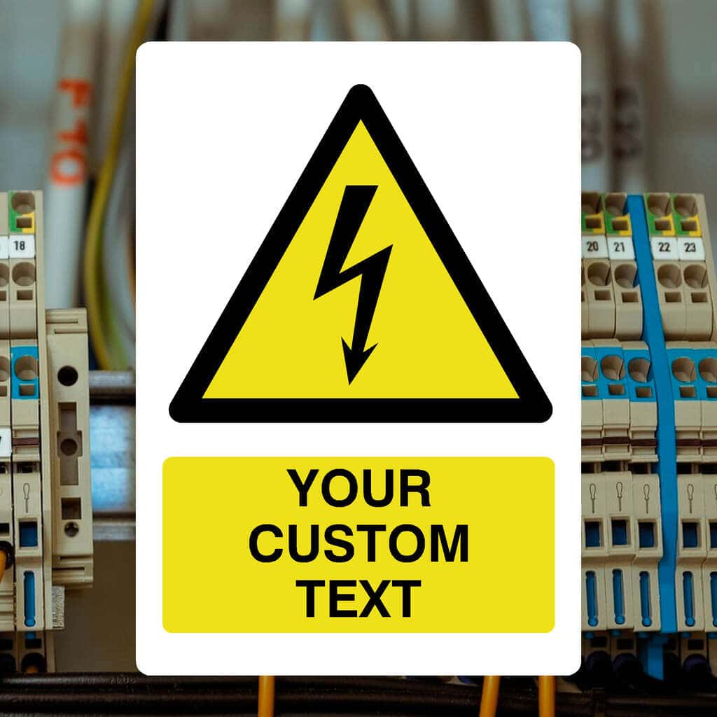 Custom Electrical Hazard Warning Sign Portrait | Safety