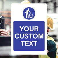 6 Line Custom Text Blue Background Aluminum Sign - 18" X 12" - Custom Signs