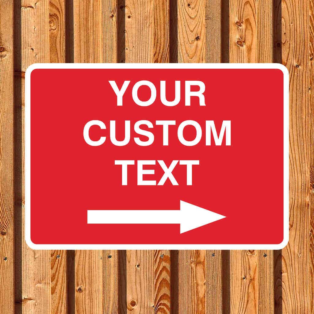 Custom Red Parking Sign Right Arrow - The Sign Shed