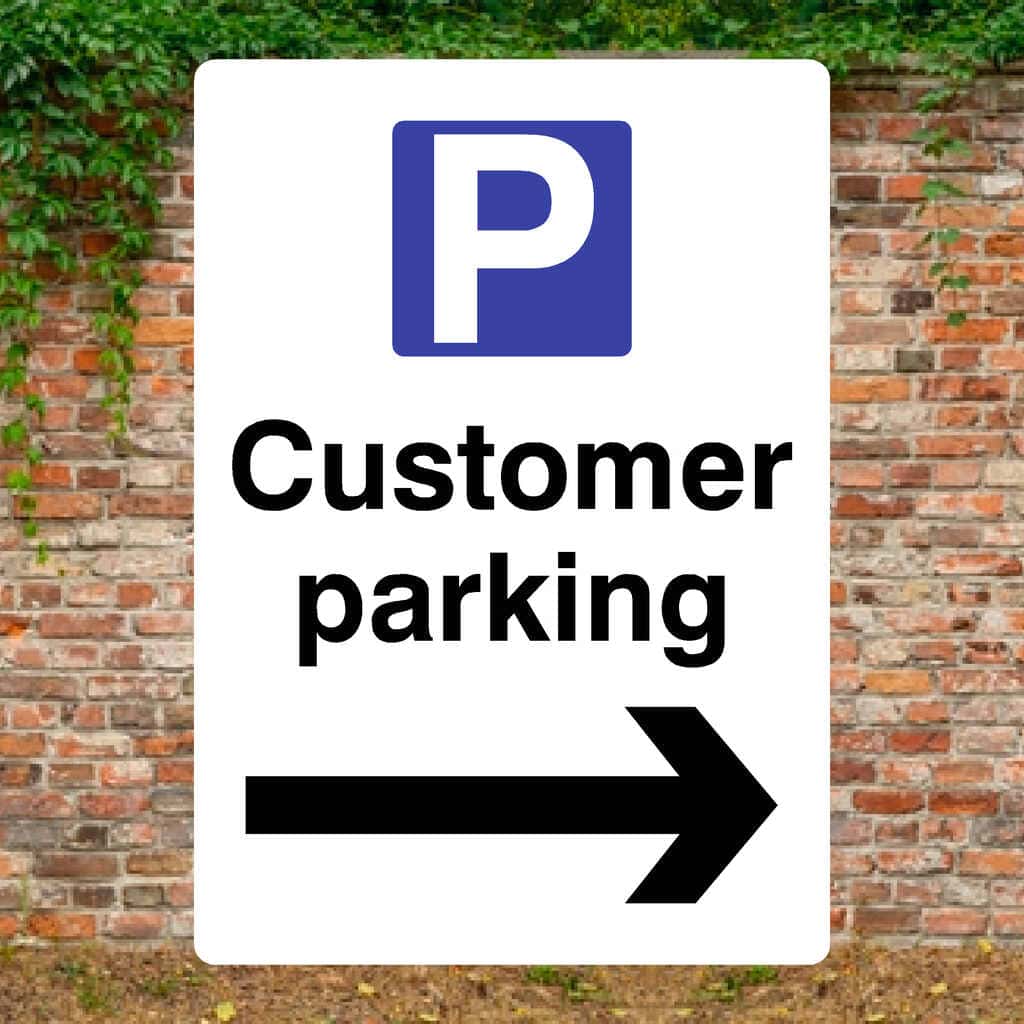 Customer Parking Right Arrow P Sign - The Sign Shed