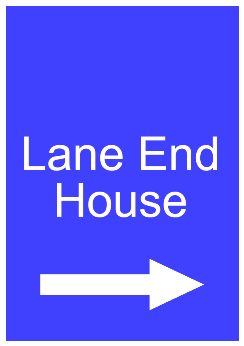 Custom Blue Sign Right Arrow Portrait