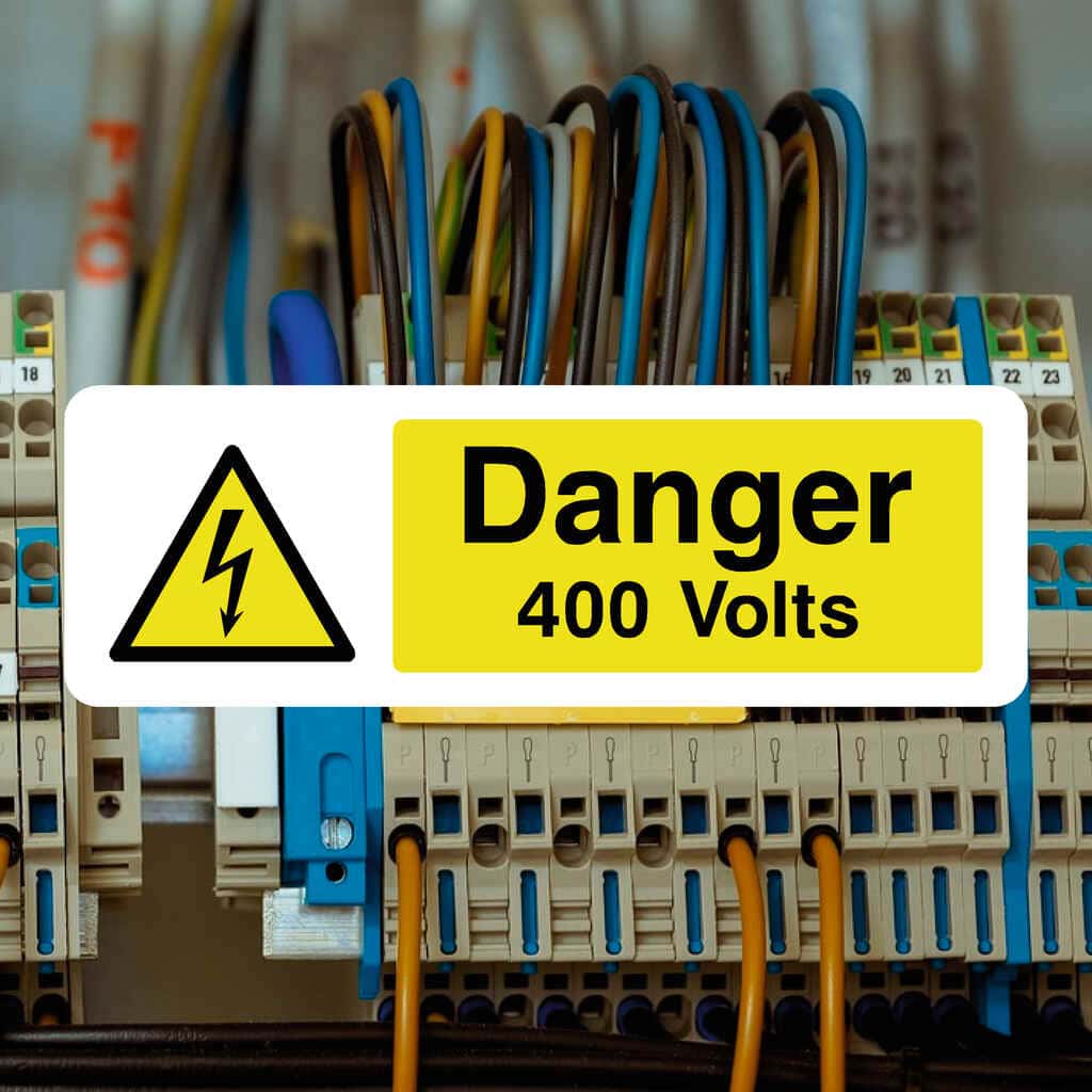 400 V Danger Sign – HSE & ISO‑Compliant Warning Sign – The Sign Shed