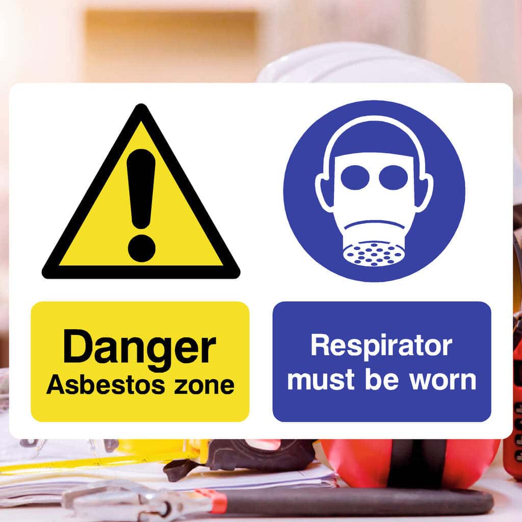 Danger Asbestos Zone Respirator Sign - The Sign Shed