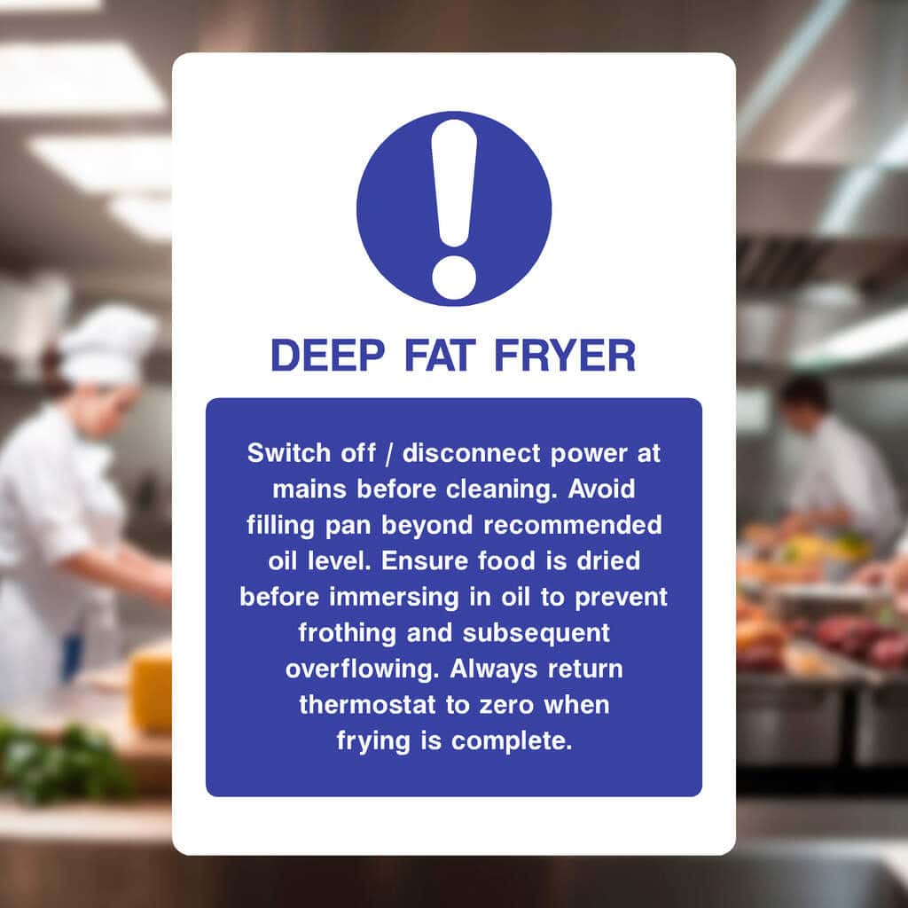 Deep Fat Fryer Instructions Sign - The Sign Shed