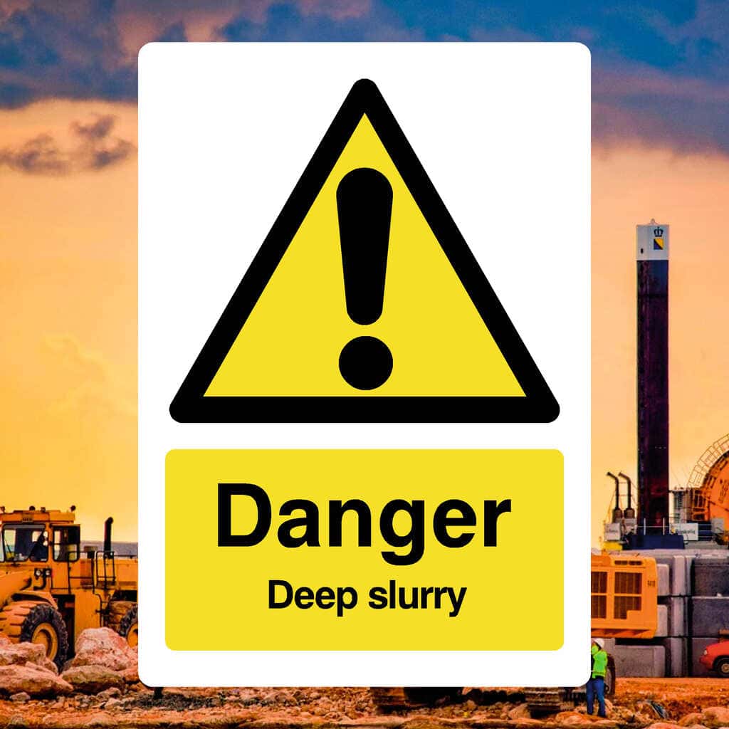 Slurry Signage Deep Slurry Warning Sign – HSE & ISO Compliant – The Sign Shed