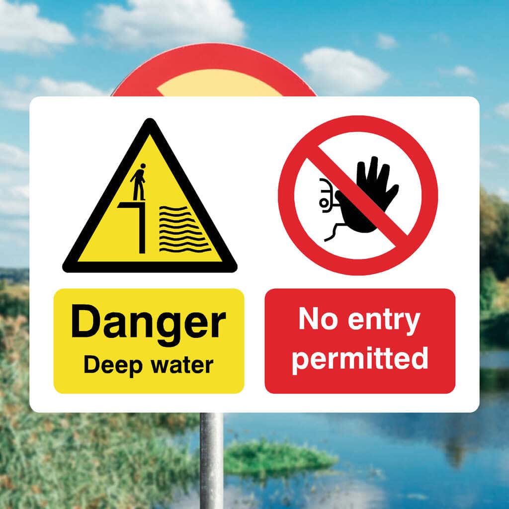 Deep Water No Entry Sign – ISO 7010 Safety