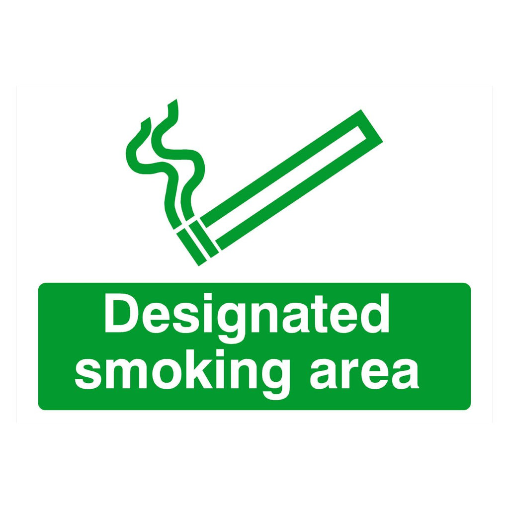 Designated Smoking Area Sign - The Sign Shed