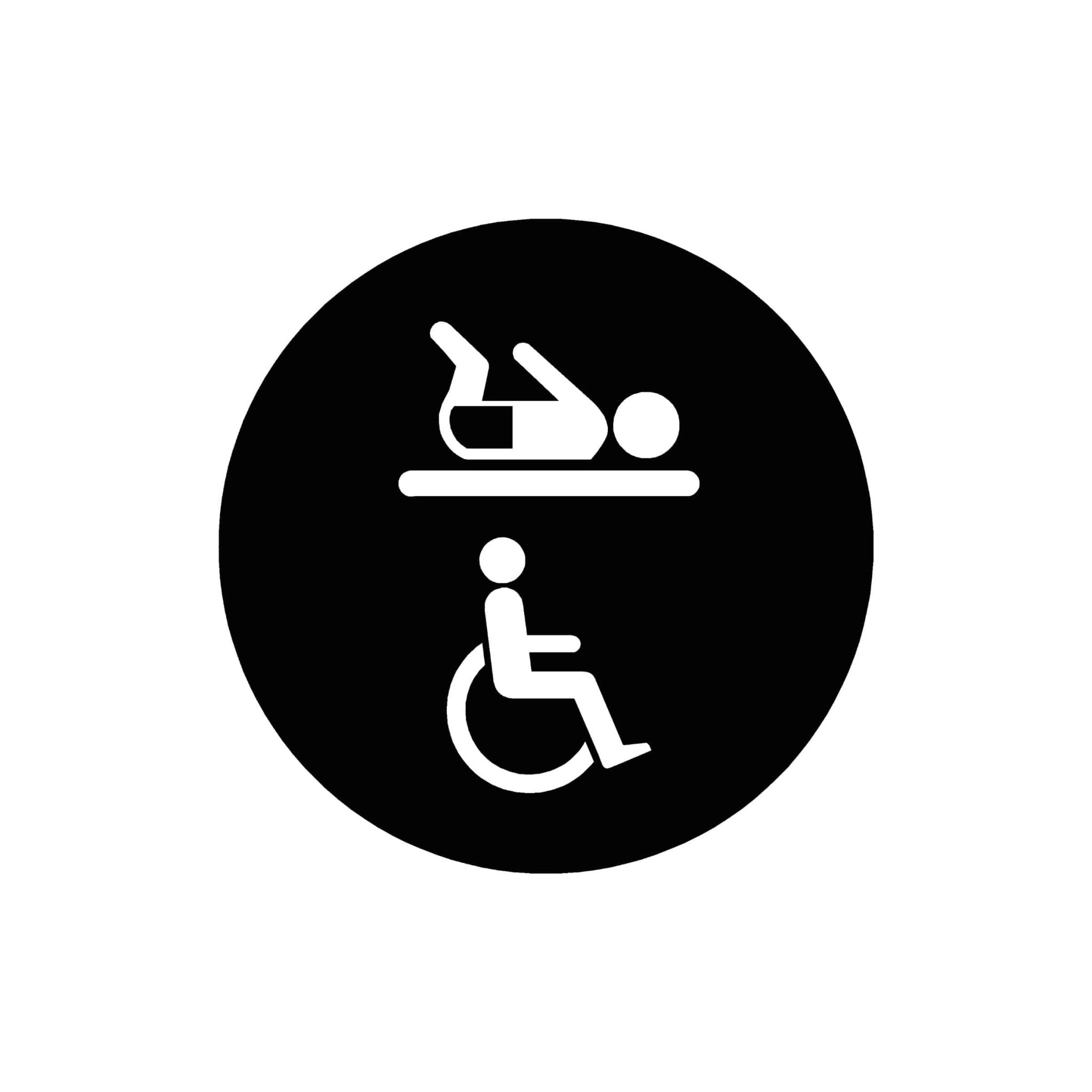 DISABLED BABY CHANGE Premium Black toilet door sign - The Sign Shed