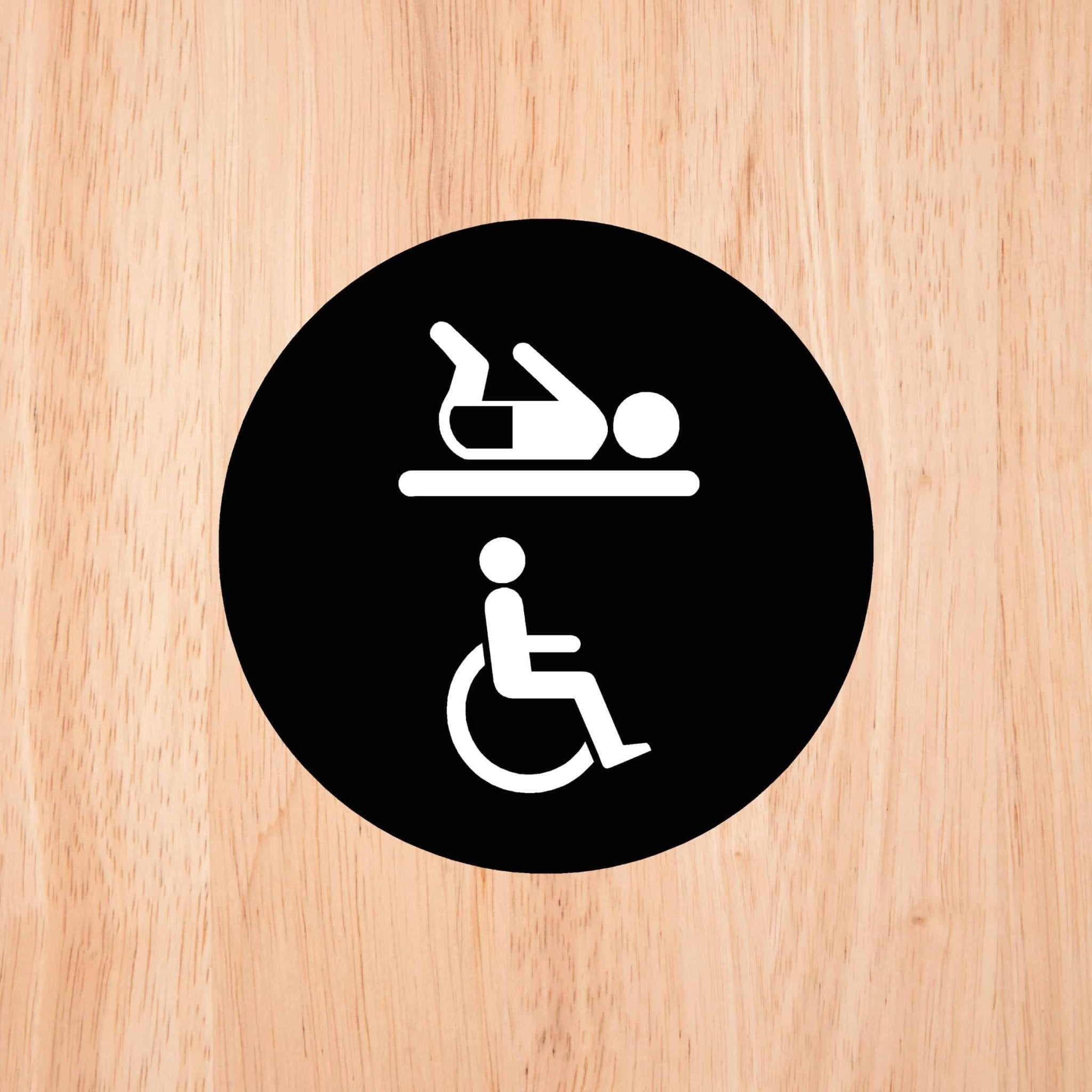 DISABLED BABY CHANGE Premium Black toilet door sign - The Sign Shed