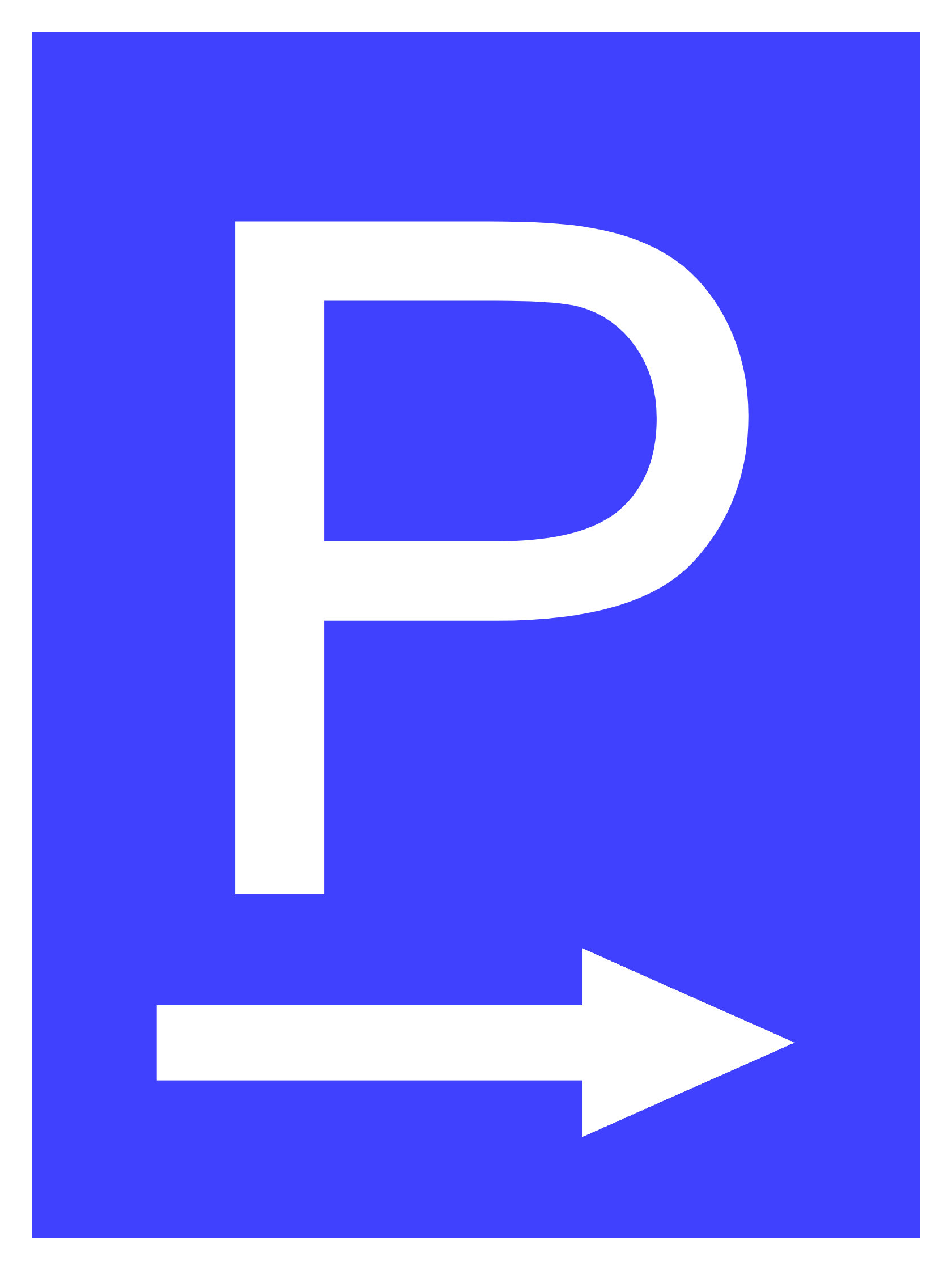 Custom Blue Sign Right Arrow Portrait