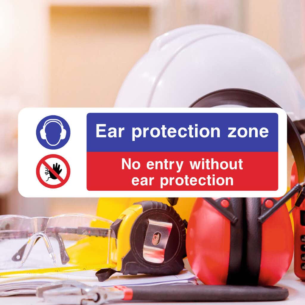 Ear Protection Zone No Entry Sign - The Sign Shed