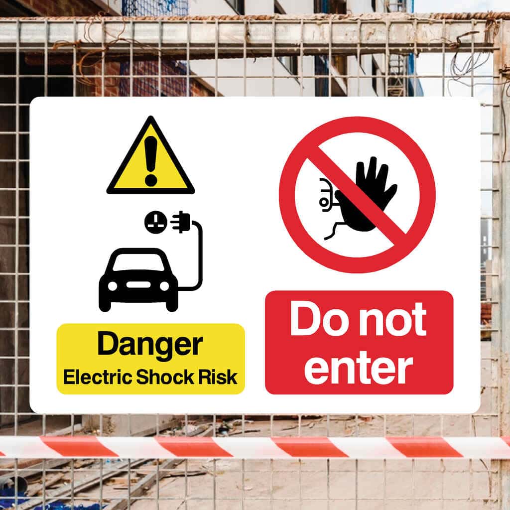 Electric Shock Sign ANSI Safety Label Danger Electric Shock Do