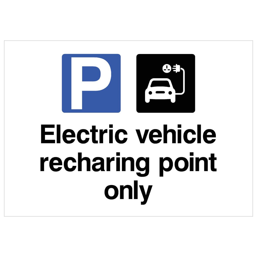 Electric Vehicle Recharging Only Sign - The Sign Shed