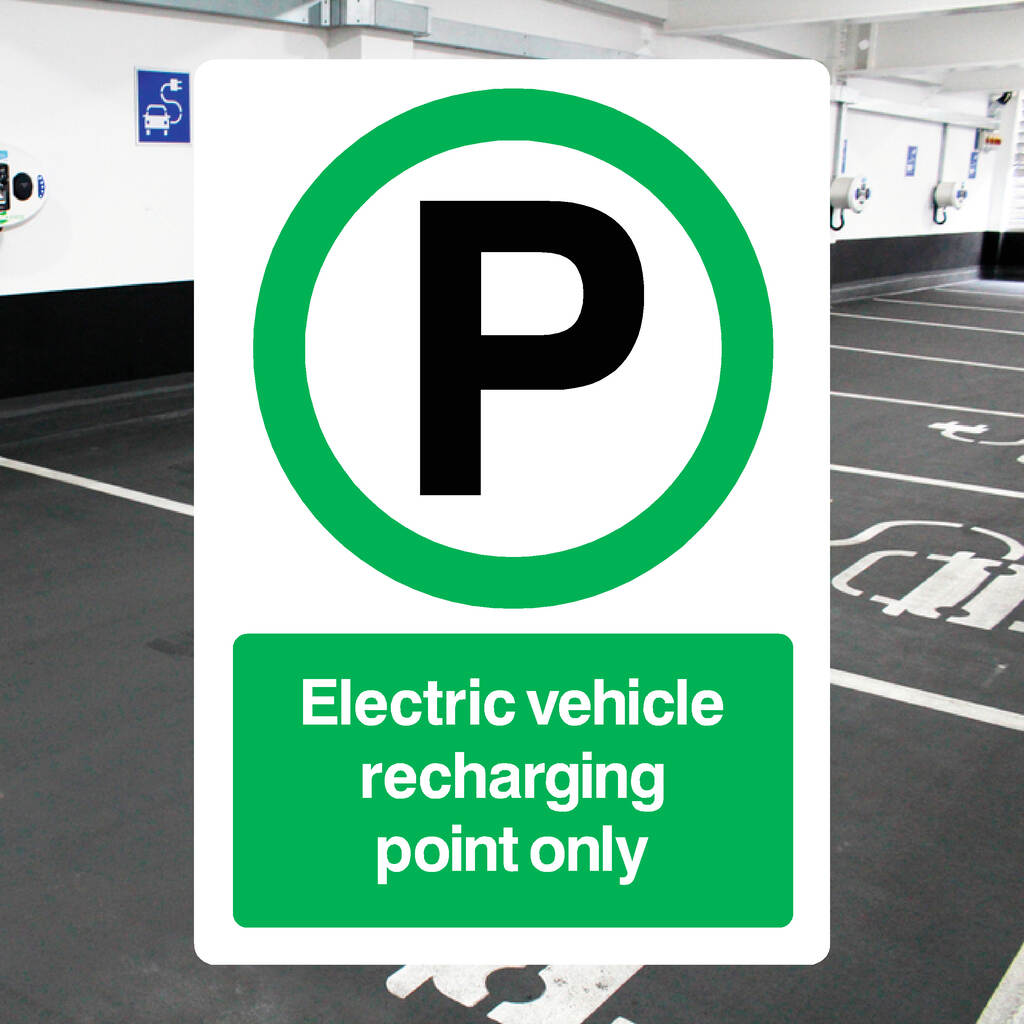 EV Recharging Only Sign – Parking Sign – The Sign Shed