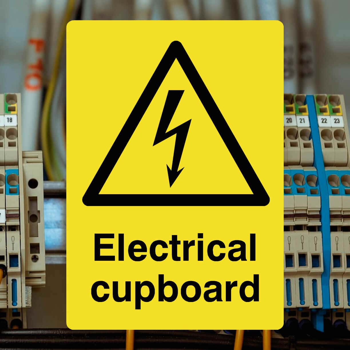 Electrical Cupboard Yellow Sign - The Sign Shed