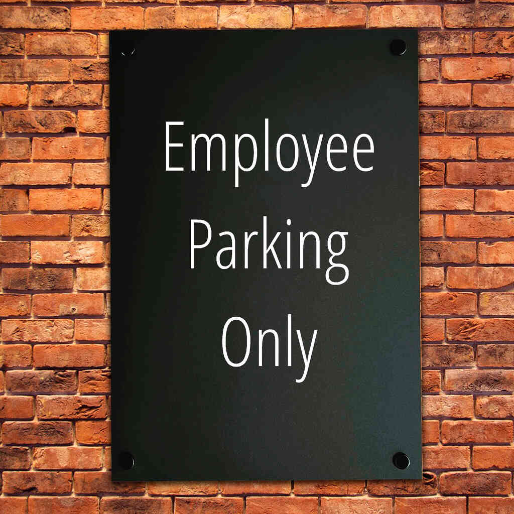 Employee View/sign Employee Parking Only Sign – Black Perspex, UK Safety