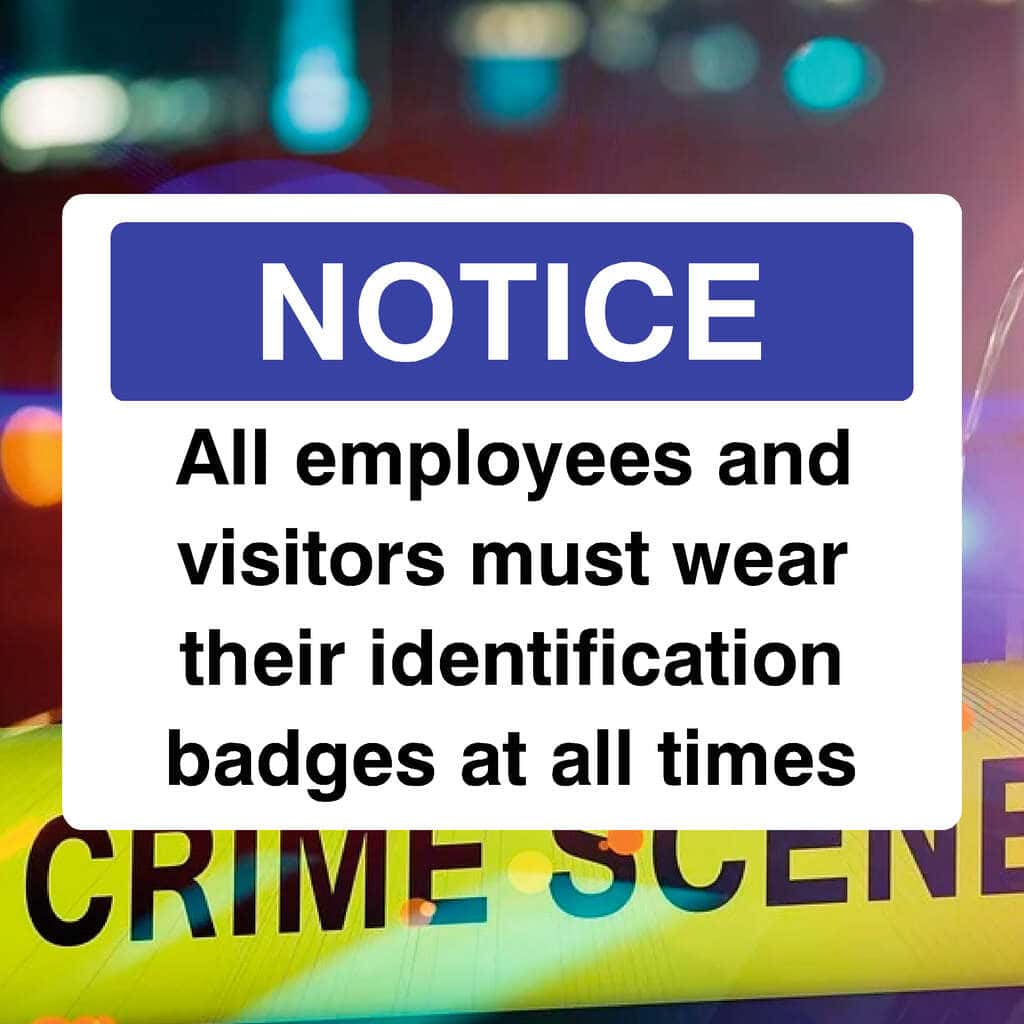 ID Badges Required Security Sign