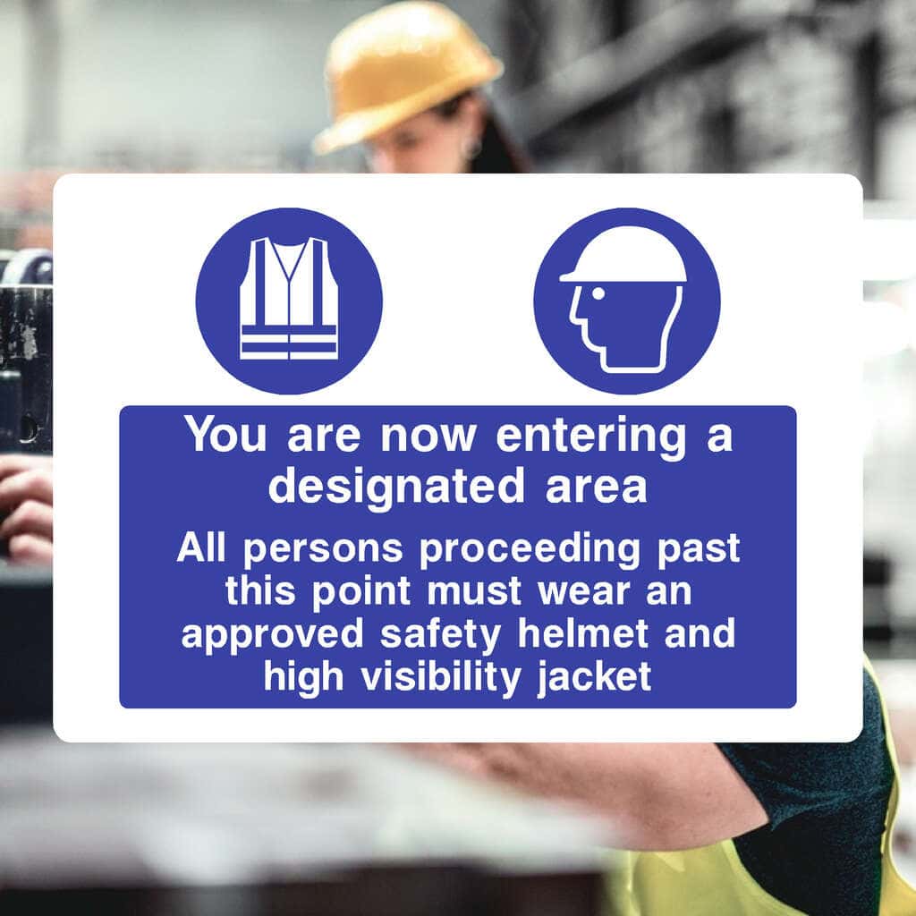 Entering Designated Area PPE Sign | Construction Safety
