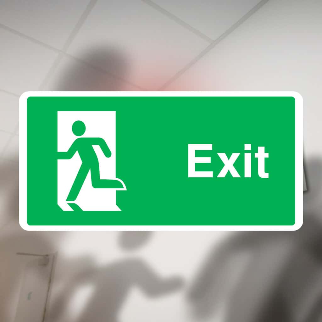 Exit Left Emergency Escape Sign - The Sign Shed