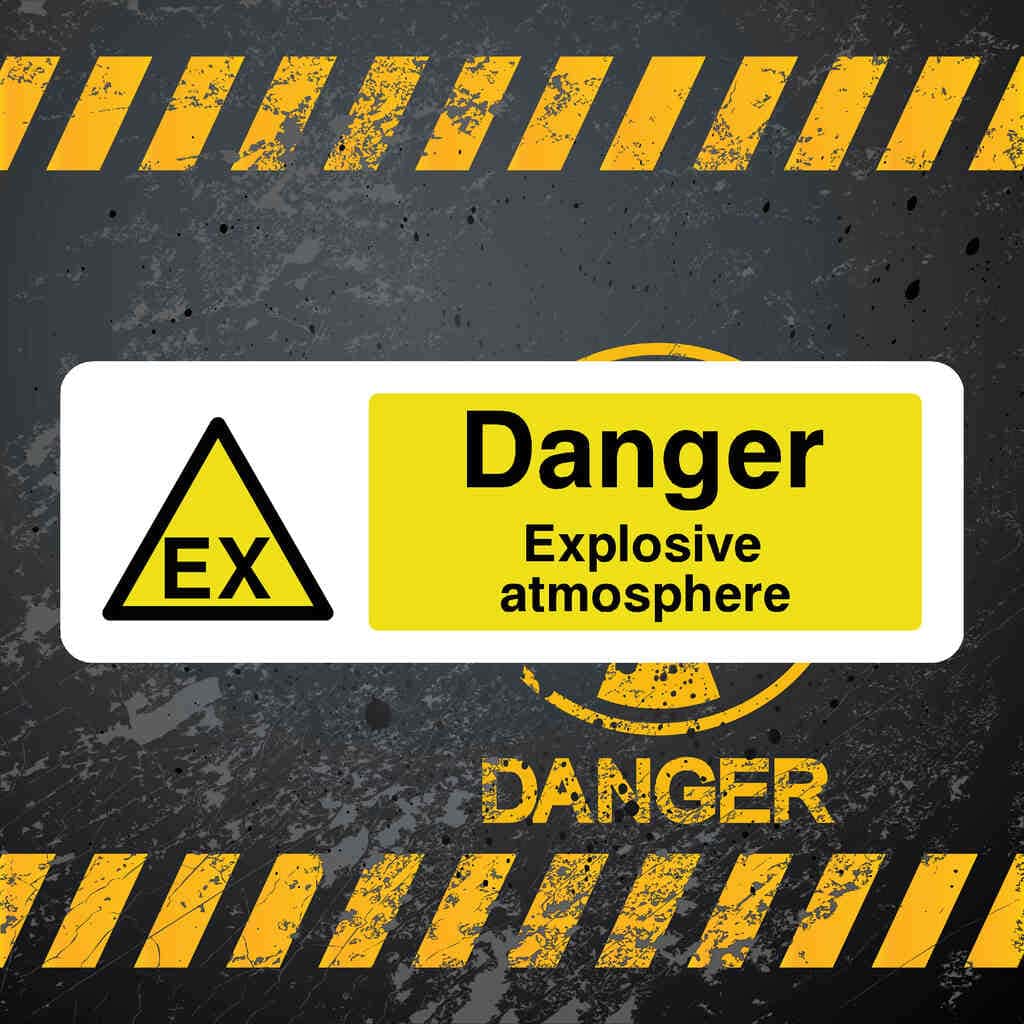 Explosive Sign Landscape Explosive Atmosphere Warning Sign UK – The Sign Shed
