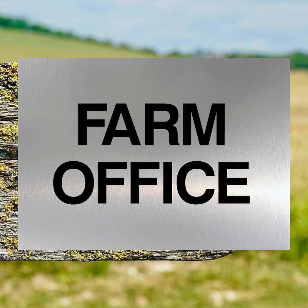 Farm Office Sign in Brushed Silver - The Sign Shed