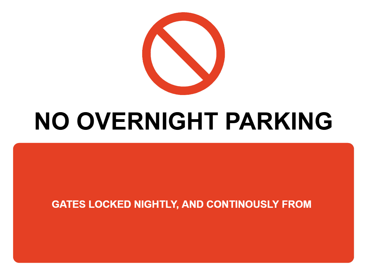 Custom Parking Prohibition Sign