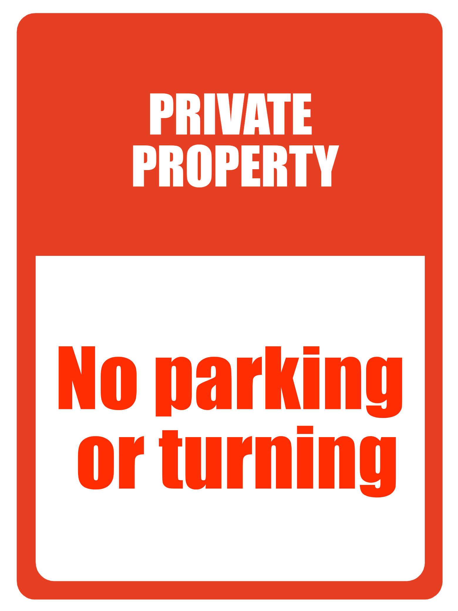 Custom Parking Sign | Red Header