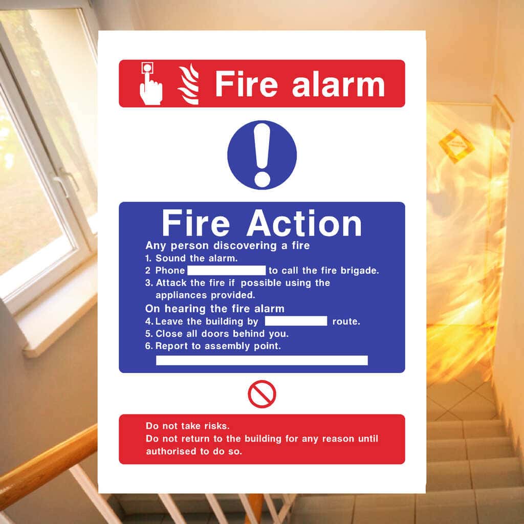 Fire Action Sign With Call Point Symbol - The Sign Shed