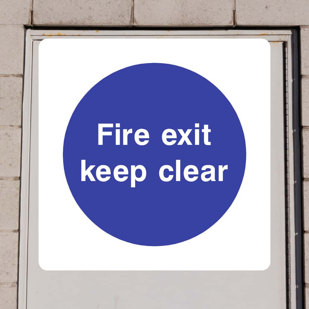 Fire Exit Keep Clear Sign - The Sign Shed