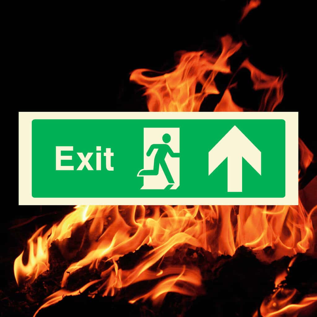 Fire Exit Sign Up Arrow - The Sign Shed