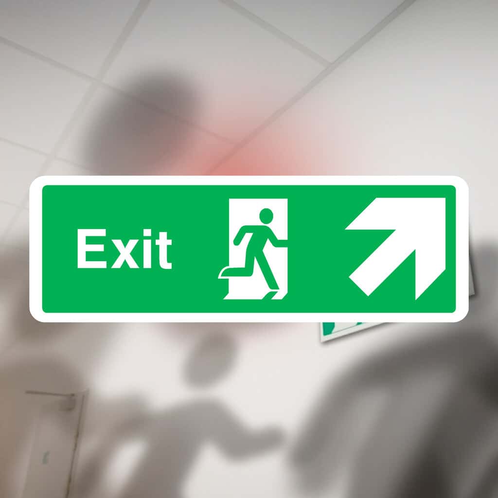 Exit Up-Right Sign | HSE-Compliant Fire Exit