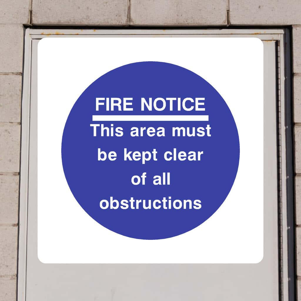 Fire Notice - This Area Must Be Kept Clear Sign - The Sign Shed