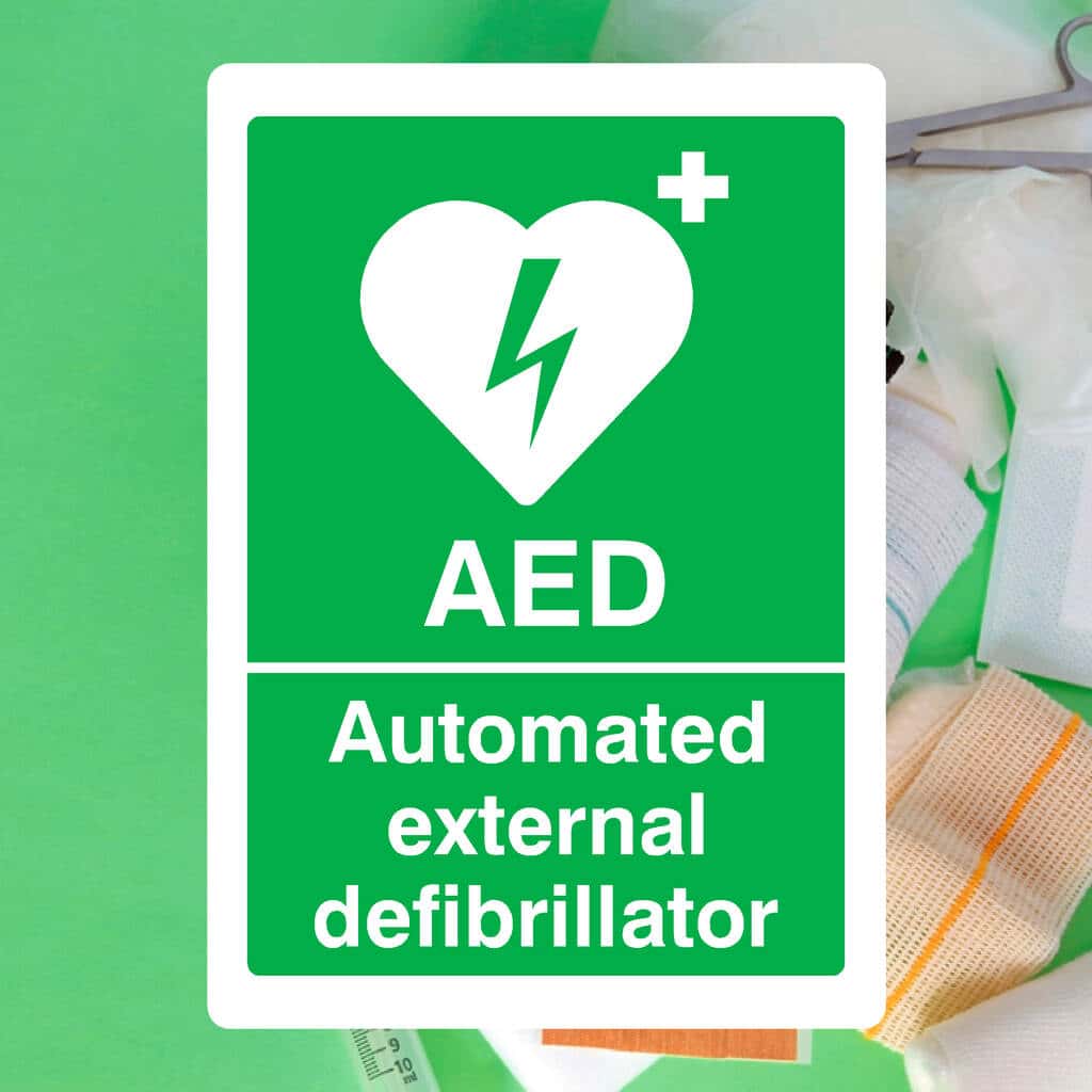 First Aid AED Defibrillator Sign - The Sign Shed