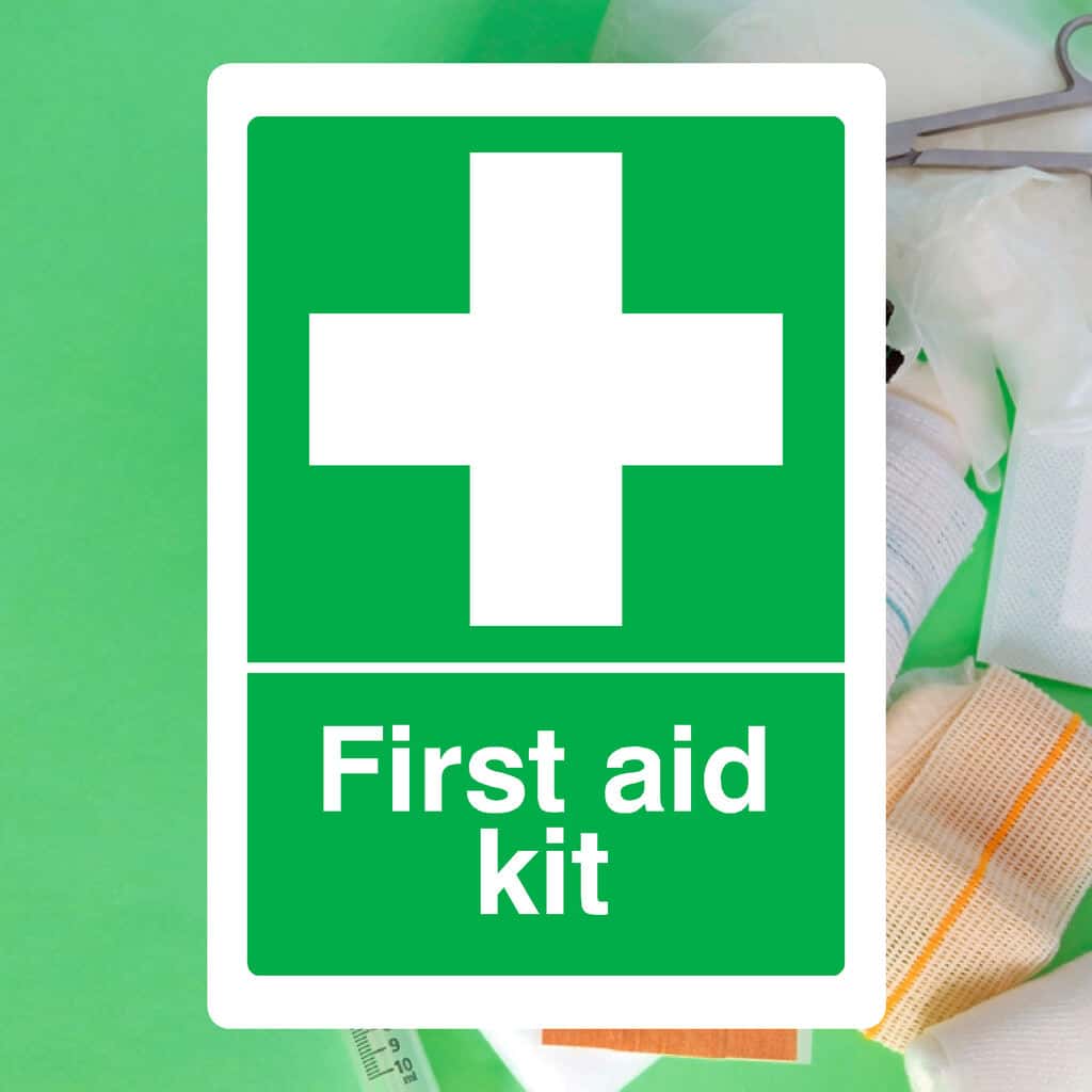 First Aid Kit Sign First Aid Kit Inside Sign Label Sign On White