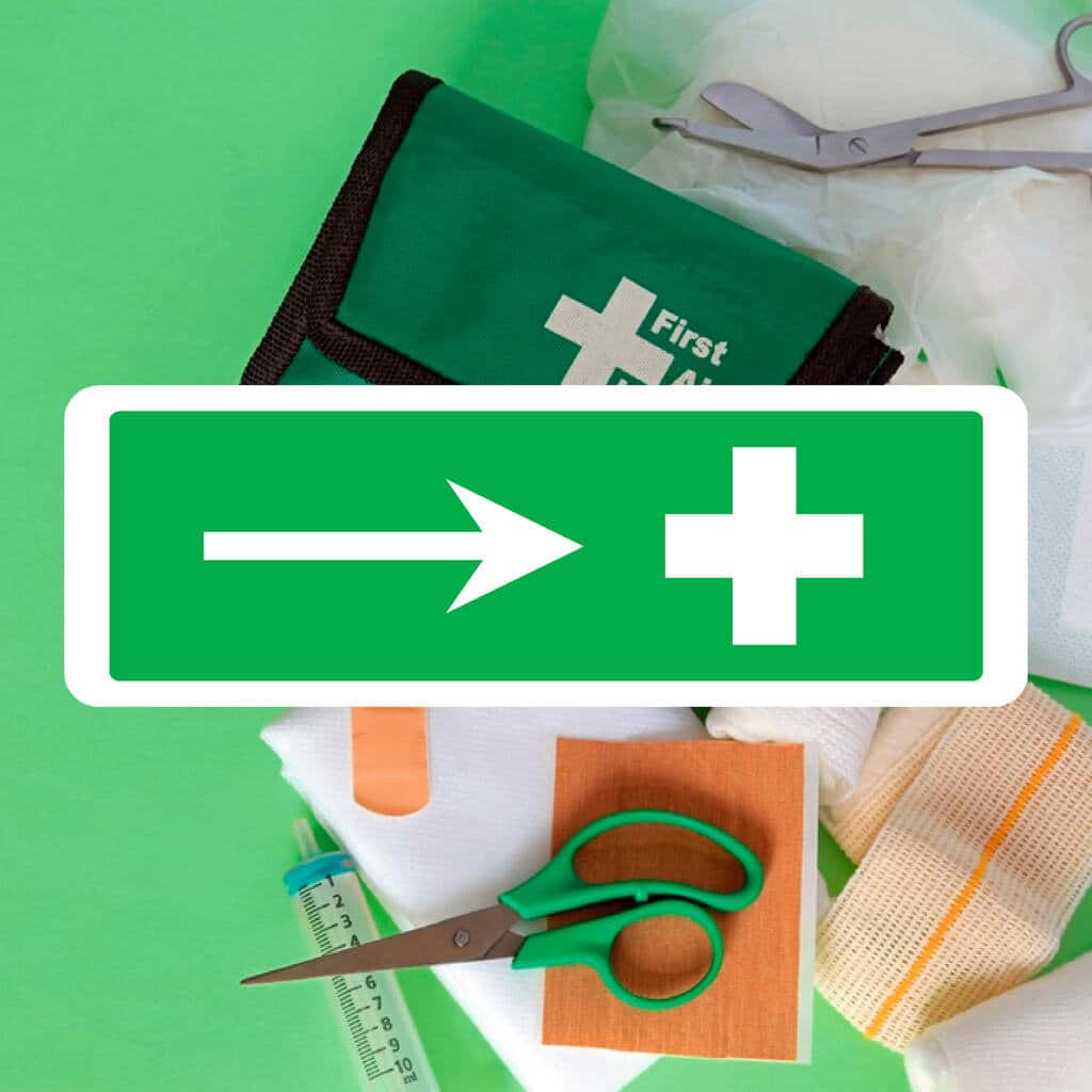 First Aid Arrow Sign Right Direction