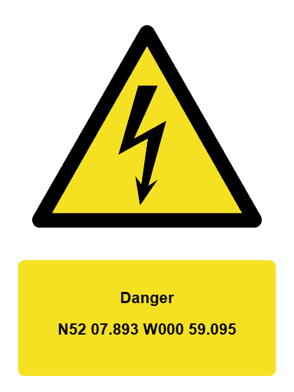 Custom Electrical Hazard Sign Portrait