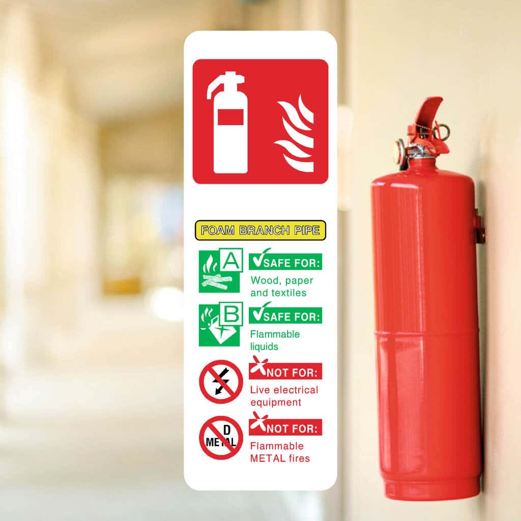 Foam Branch Pipe Extinguisher Sign - The Sign Shed