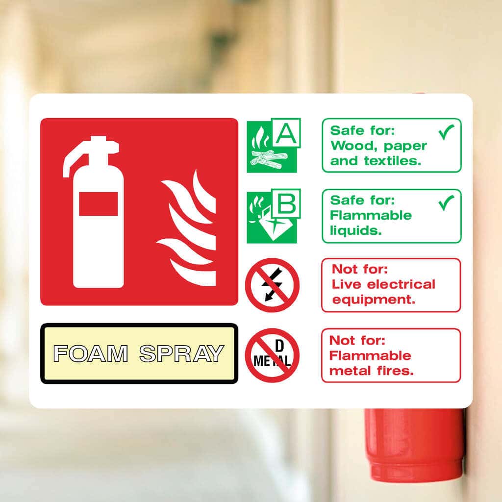 Foam Spray Fire Extinguisher Sign - The Sign Shed