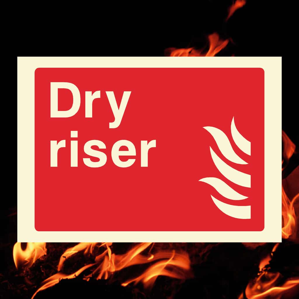 Glow In The Dark Dry Riser Fire Extinguisher Sign - The Sign Shed
