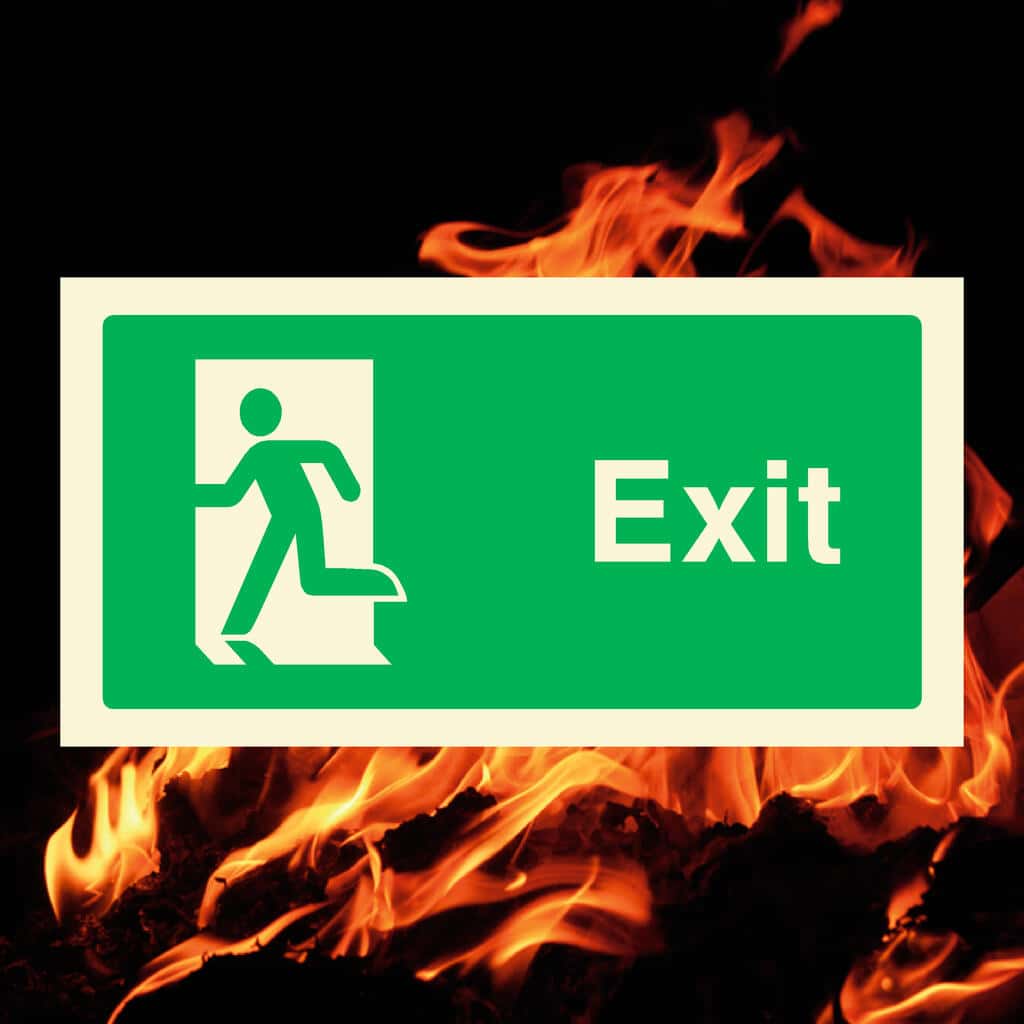 Glow In The Dark Left Exit Sign