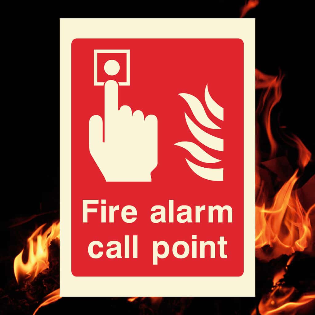 Glow In The Dark Fire Alarm Call Point Sign - The Sign Shed